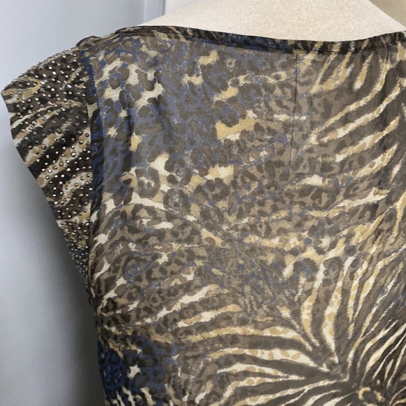 VINTAGE SHEER ONE SLEEVE SIDE-ROUCHING SEXY BATHING SUIT COVER 100% SILK - Picture 6 of 12